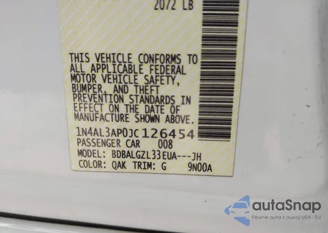 2018 Nissan Altima 2.5 S z USA, uszkodzony, nr VIN 1N4AL3AP0JC126454